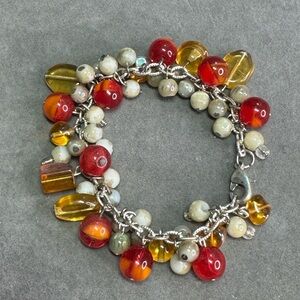 Elegant Red and Yellow Beaded Bracelet